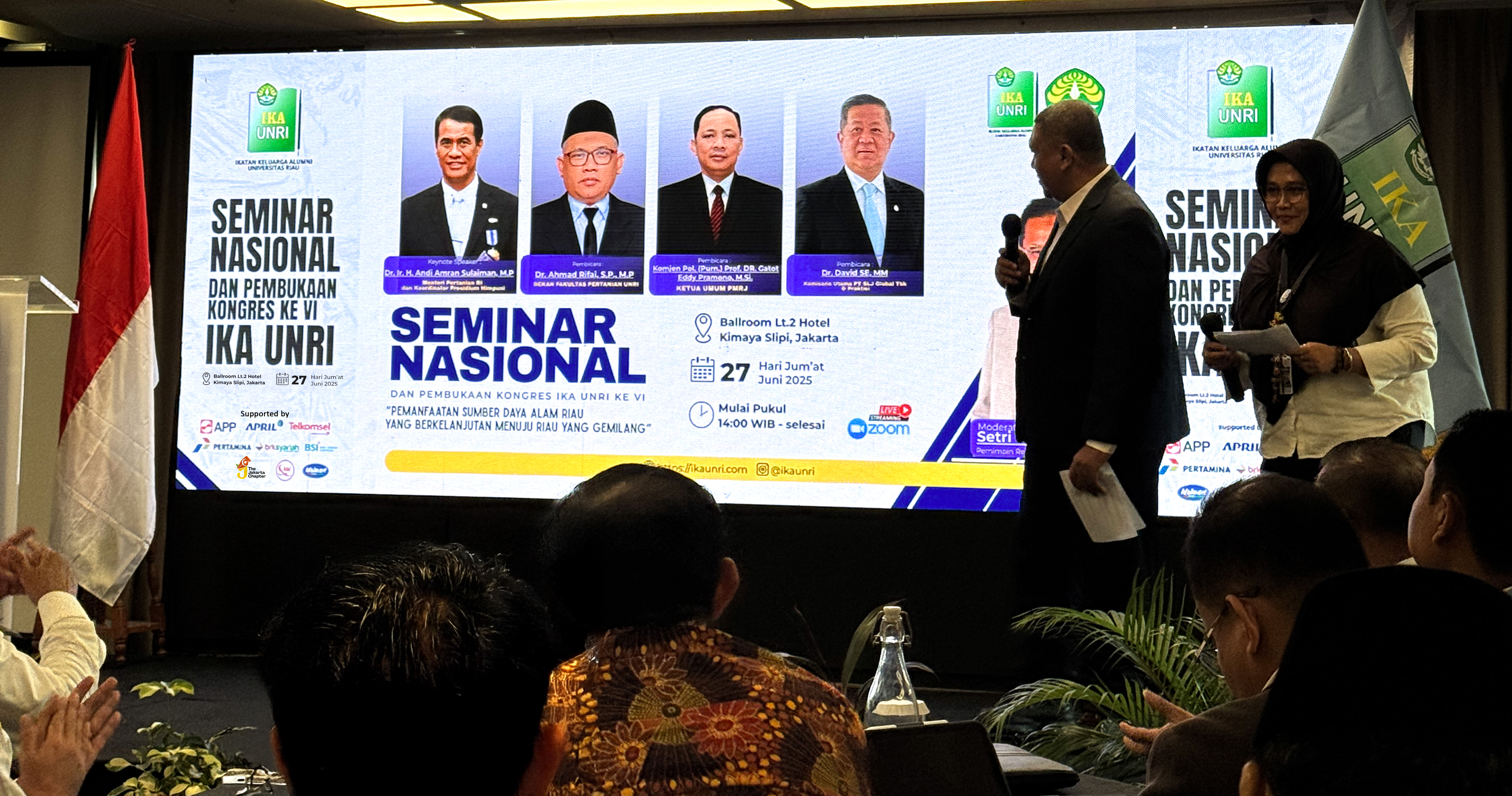 The Jakarta Chapter sponsors National Seminar and IKA UNRI Congress featured by Dr. Ir. H. Andi Amran Sulaiman, MP, Minister of Agriculture of the Republic of Indonesia in Kimaya Slipi Hotel (hybrid), Jakarta on 27 June 2025